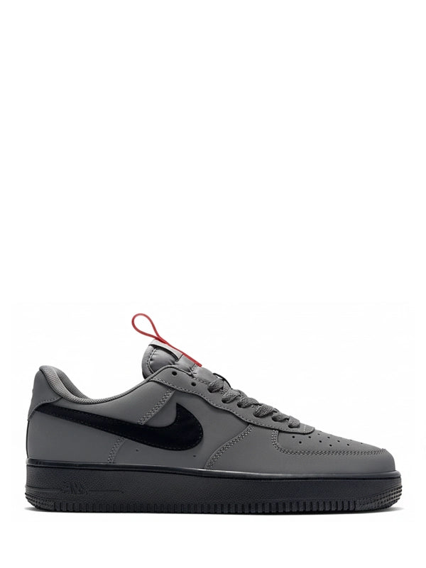 Nike Air Force 1 '07 Low – Iron Grey / Black with Red Pull Tab
