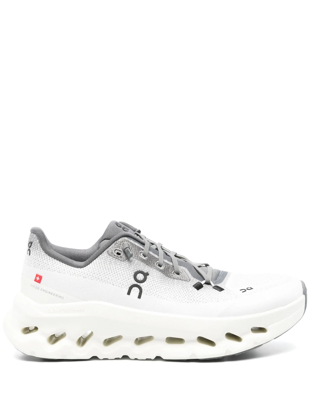 On Cloudsurfer / Cloudmonster Running Shoes (White/Grey)