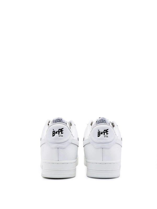 BAPE STA™ Low – Triple White Pebble Leather