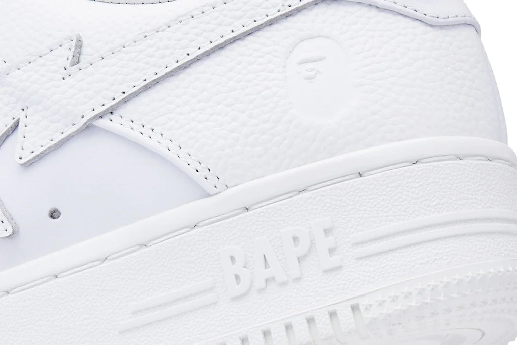 BAPE STA™ Low – Triple White Pebble Leather