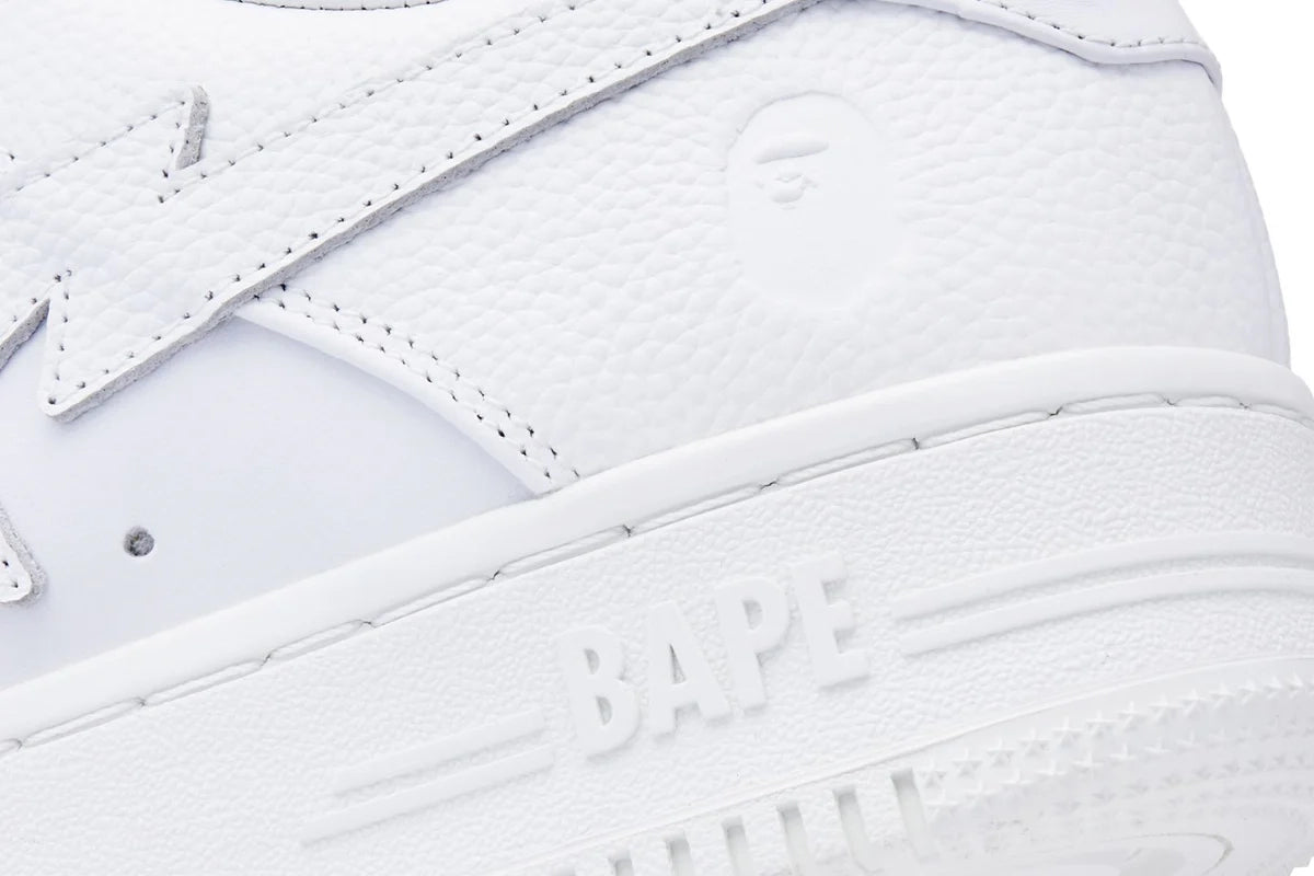 BAPE STA™ Low – Triple White Pebble Leather
