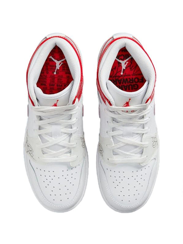 Air Jordan 1 Mid SE "Signature Edition" – White/University Red