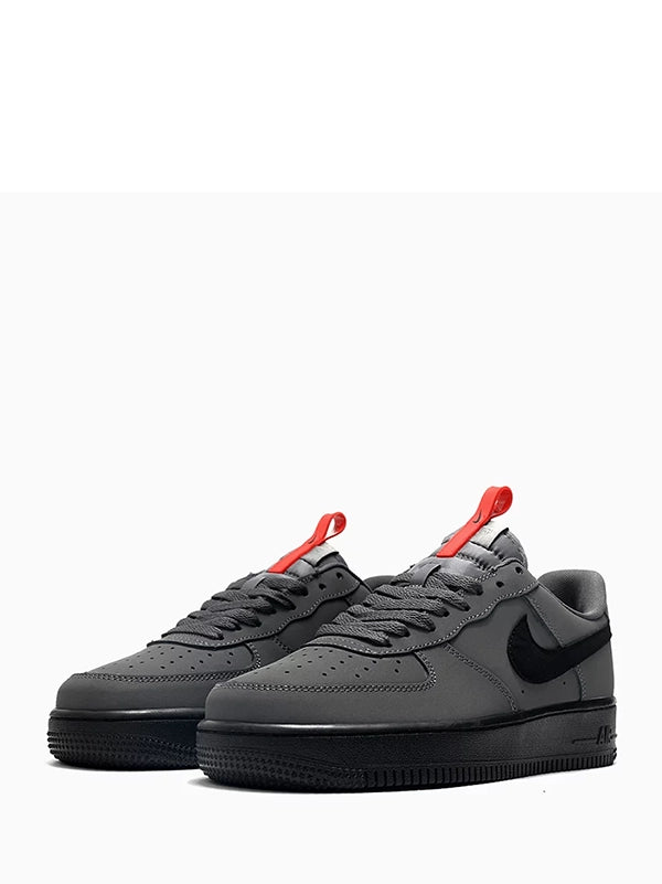 Nike Air Force 1 '07 Low – Iron Grey / Black with Red Pull Tab
