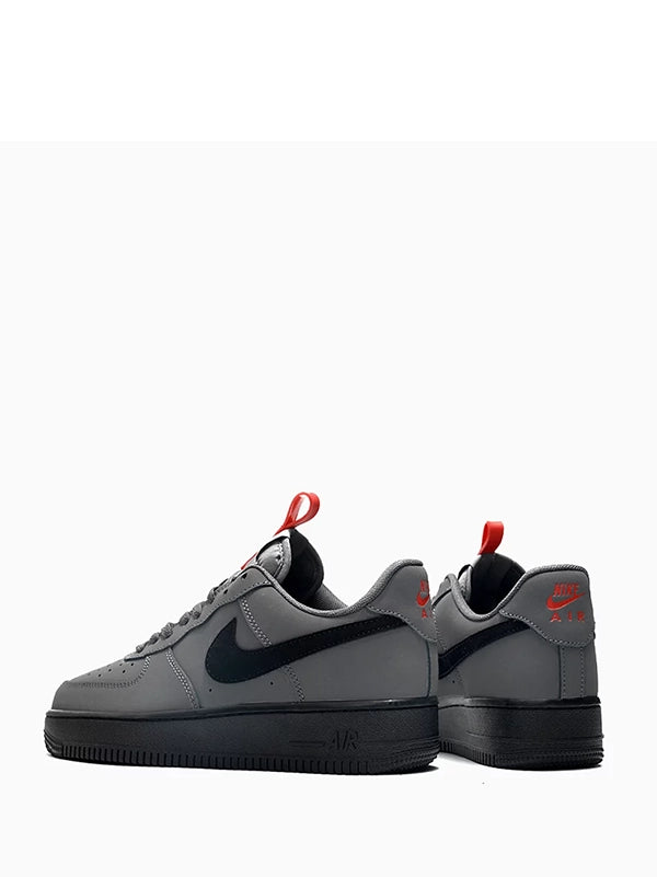 Nike Air Force 1 '07 Low – Iron Grey / Black with Red Pull Tab